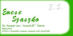 emese szaszko business card